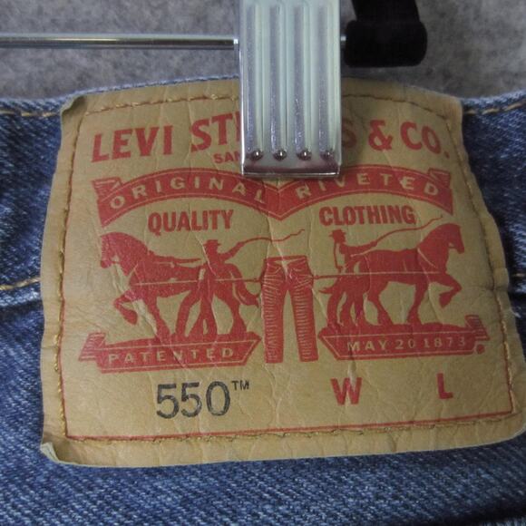 Levi's 550 Jeans Mens 44x32 Blue Relaxed Fit Tapered Leg Denim 5 Pocket Zip Fly - Picture 7 of 9